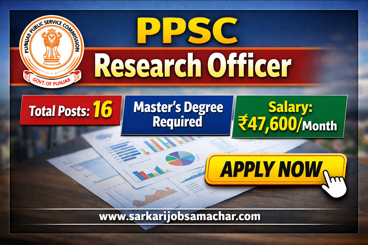 Punjab Public Service Commission (PPSC) Research Officer Recruitment 2026 – Apply Online for 16 Group-A Posts